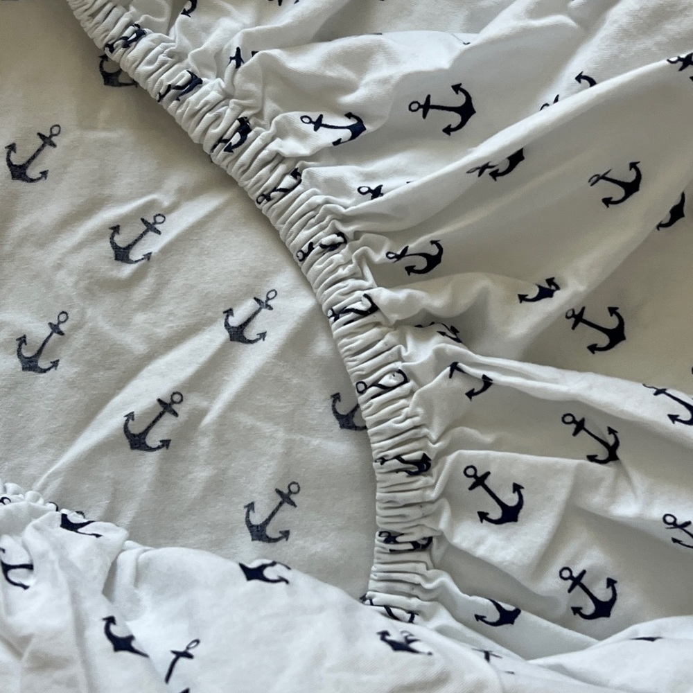 Nautical Anchor Crib Sheet - Picture 4 of 8